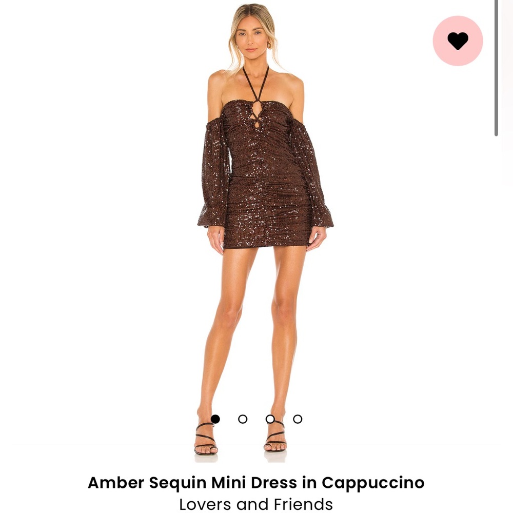 Lovers and Friends Amber Sequin Mini Dress in Cappuccino